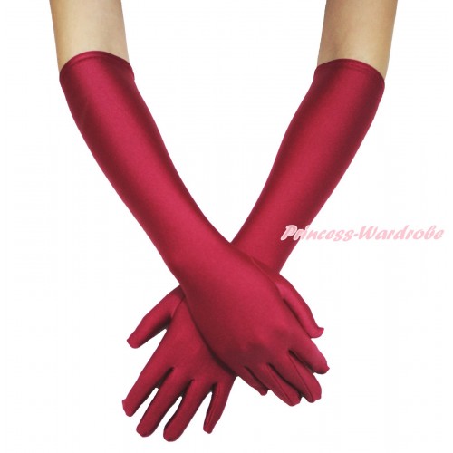 Frozen Princess Anna Raspberry Wine Red Gloves C374
