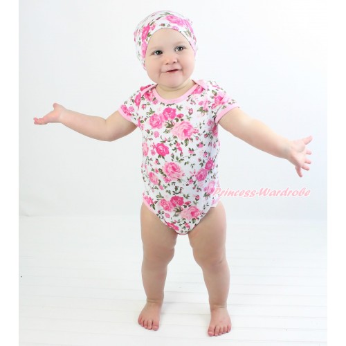 Valentine's Day Plain Style Light Pink Rose Fusion Baby Jumpsuit TH543