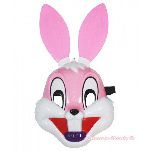 Pink Long Ears Rabbit Face Mask Halloween Costume C389