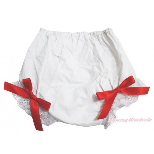 White Bloomer & Red Bow B111