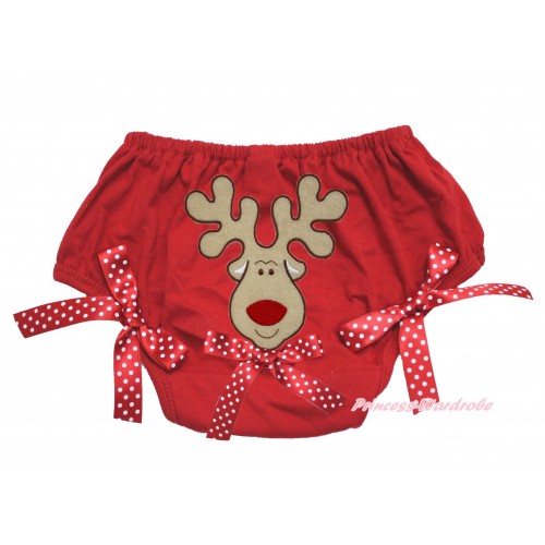 Xmas Red Bloomer & Christmas Reindeer & Minnie Dots Bow Print & Minnie Dots Bow BL134