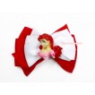 Mermaid with White Red Ribbon Bow Hair Clip H825 