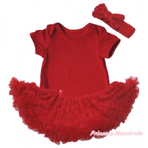 Red Baby Bodysuit Red Rose Pettiskirt JS5547