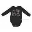 Father's Day Black Baby Jumpsuit & Sparkle Rhinestone My Love Belong To Daddy Print TH698