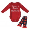 Valentine's Day Red Baby Jumpsuit & Sparkle Rhinestone Mummy's Little Valentine Print & Warmer Set TH707