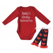 Valentine's Day Red Baby Jumpsuit & Sparkle Rhinestone Daddy's Little Valentine Print & Warmer Set TH708