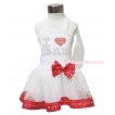 Father's Day White & Red LOVE Trimmed Halter Dress & Sparkle Rhinestone I Love Dad LP213