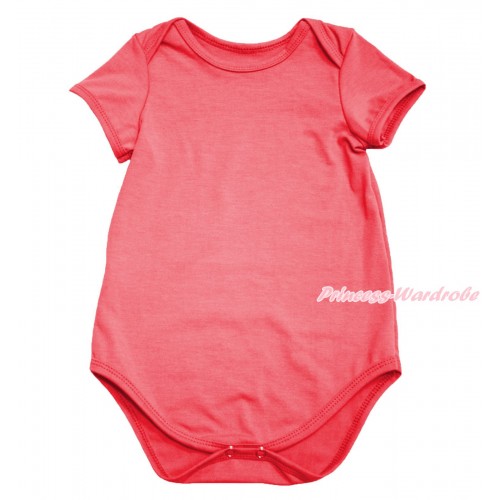 Plain Style Coral Tangerine Baby Jumpsuit TH592