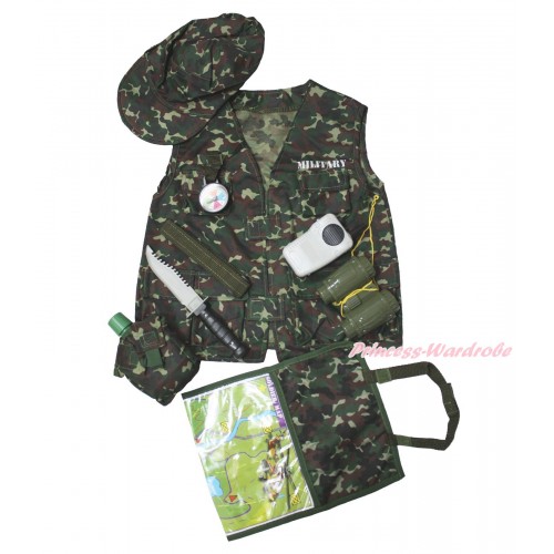 Army Commando Military Kids Costume Set C418