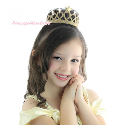 Princesss Gold Sparkle Star Tiara Crowns Costume C424