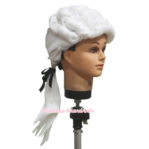 Lawyer White Braid Hair Wig Halloween Party Costume C427