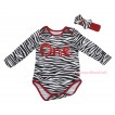 Red Zebra Baby Jumpsuit & Red One Painting & Red Headband Zebra Bow TH833