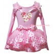 Valentine's Day Light Pink Tank Top Light Pink Ruffles Pink White Dots Bow & Daddy Is My Valentine Rose Heart Print & Light Hot Pink Heart Trimmed Pettiskirt MG2794