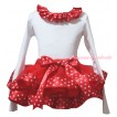 White Baby Pettitop Red Light Pink Heart Lacing & Red Light Pink Heart Trimmed Newborn Pettiskirt NG2370