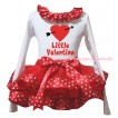 Valentine's Day White Baby Pettitop Red Light Pink Heart Lacing & Red Little Valentine Painting & Red Light Pink Heart Trimmed Newborn Pettiskirt NG2373