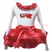 Valentine's Day White Baby Pettitop Red Light Pink Heart Lacing & Sparkle Red LOVE Leopard Heart Print & Red Light Pink Heart Trimmed Newborn Pettiskirt NG2375