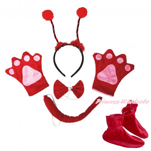 Beetle 4 Piece Set in Headband, Tie, Tail , Paw & Shoes PC127
