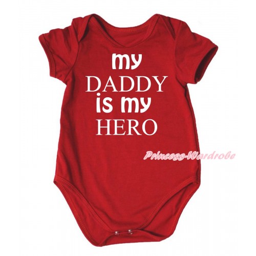 Father's Day Red Baby Jumpsuit & My Daddy Is My Hero Painting TH672