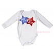 American's Birthday White Baby Jumpsuit & My 1st American 4th Of July Twin Star Painting TH662