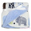 Personalize Custom Blue Animal Baby's Name Swaddling Wrap Blanket BI59