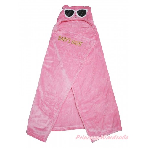 Personalize Custom Pig Pink Baby's Name Swaddling Wrap Blanket BI69