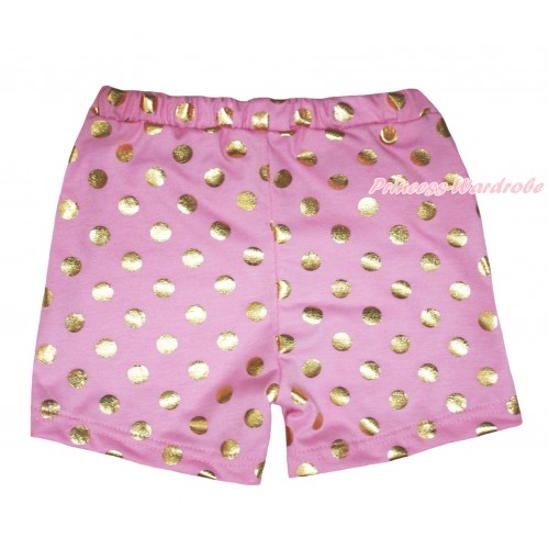Light Pink Gold Dots Cotton Short Panties PS025