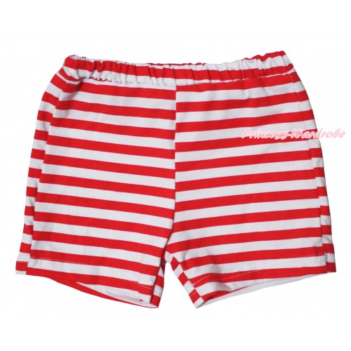 Red White Striped Cotton Short Panties PS043