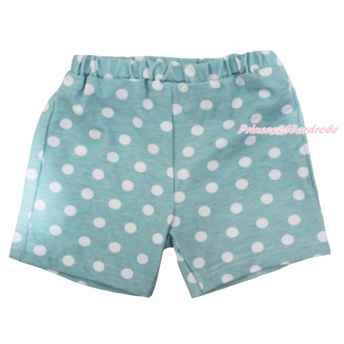 Light Blue White Dots Cotton Short Panties PS044