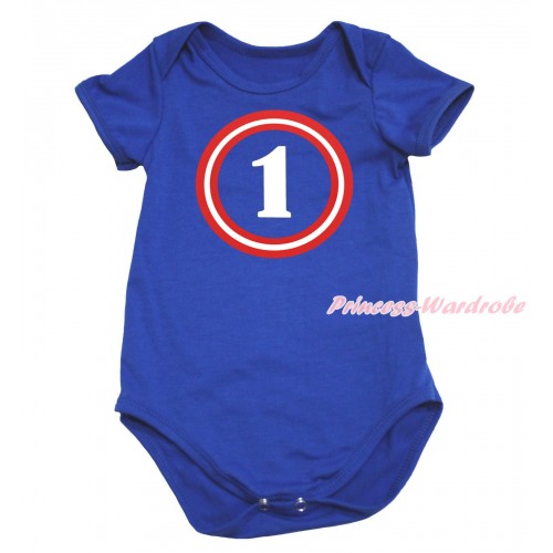 Royal Blue Baby Jumpsuit & Captain America One Print TH740