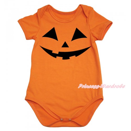 Halloween Orange Baby Jumpsuit & Pumpkin Face Print TH741