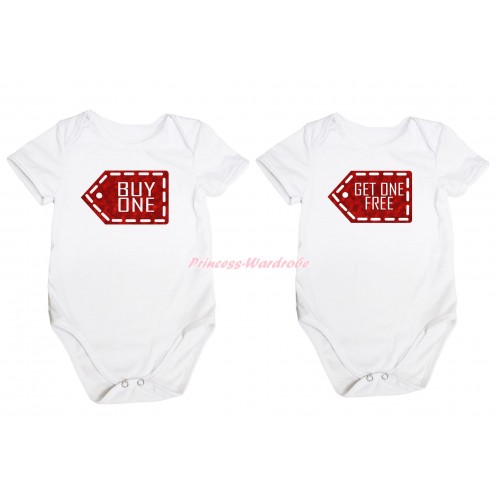 White Baby Jumpsuit BUY ONE Painting & White Baby Jumpsuit GET ONE FREE Painting Twin Set TH736