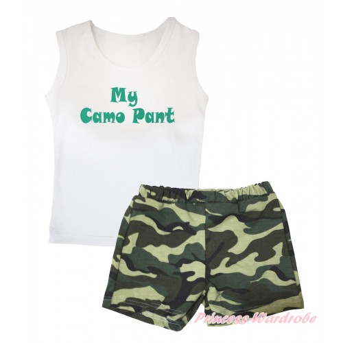 White Tank Top My Camo Pant Painting & Camouflage Girls Pantie Set MG2483