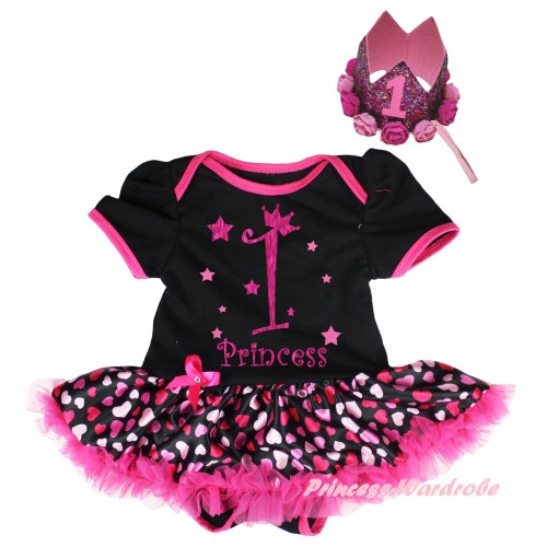 Pink Rosettes Floral Rose Bodysuit Light Pink Pettiskirt Girl Baby Dress NB-18M 