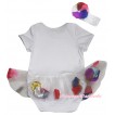 White Baby Bodysuit White Petals Flowers Pettiskirt & Kindergarten Here I Come Painting JS6801