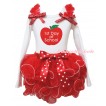 White Baby Tank Top Red Ruffles Minnie Dots Bows & 1st Day of School Painting & Hot Red Petal Newborn Pettiskirt NG2606