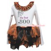 Halloween White Tank Top With Black Pumpkin Lacing & Spider Net My First BOO Painting & Orange Black Petal Pettiskirt With Black Bow MG3242