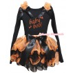 Halloween Black Tank Top Orange Ruffles Bows & Baby Boo! Painting & Orange Black Petal Pettiskirt With Black Bow MG3251