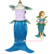 Blue Long Tail Mermaid Dress Up Fancy Costume C246 