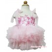 Light Pink White 3D Flower Petal Dance Party Halter Dress LP115