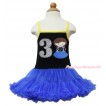 Frozen Anna Black Halter Royal Blue ONE-PIECE Dress & 3rd Sparkle White Birthday Number Princess Anna LP93