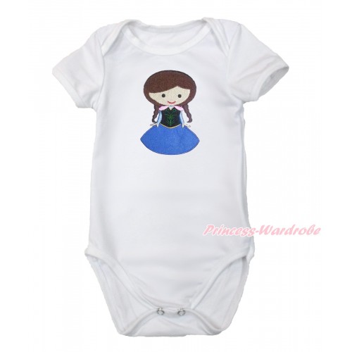 Frozen White Baby Jumpsuit with Princess Anna Print TH514