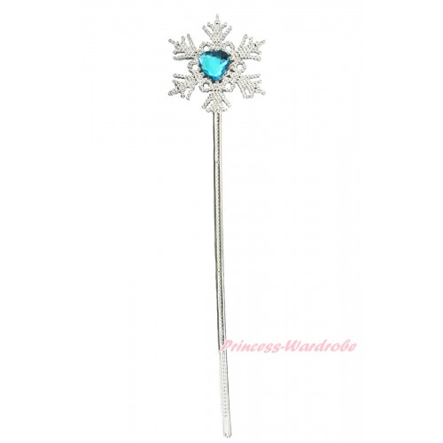 Light Blue Crystal Princess Snowflake Wand H935