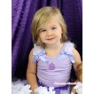 Princess Sofia Lavender Tank Top White Ruffles Lavender Bow & Sparkle Bling Rhinestone Necklace Print TN241