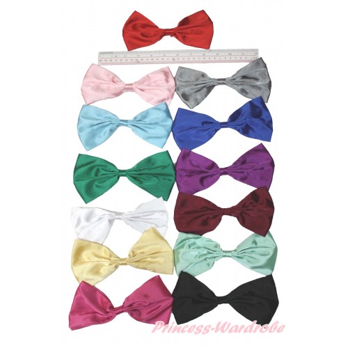 Optional Solid Color Large Satin Bow Hair Clip H857