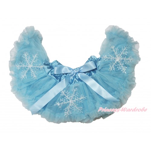 Frozen Princess Elsa Light Blue with Snowflakes New Born Pettiskirt N223