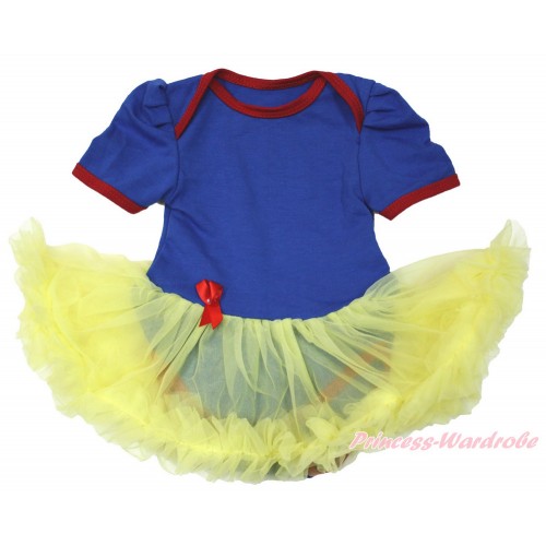 Snow White Royal Blue Red Ruffles Baby Bodysuit Jumpsuit Yellow Pettiskirt JS3369