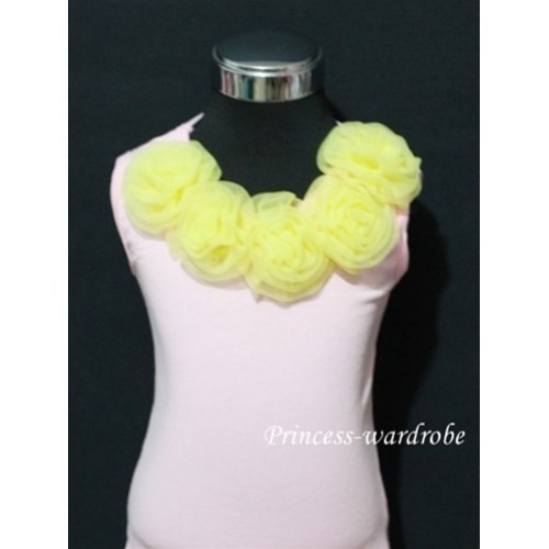 Pink Tank Tops with Yellow Rosettes TP04 