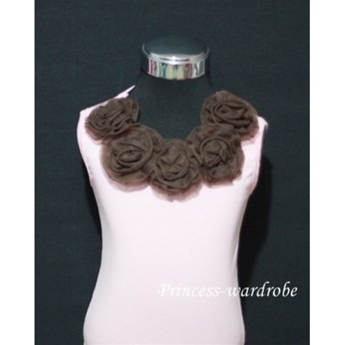 Pink Tank Tops with Brown Rosettes TP09 