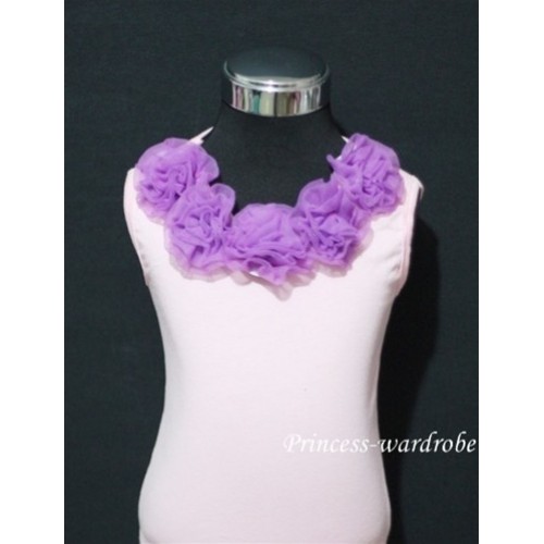 Pink Tank Tops with Dark Purple Rosettes TP10 