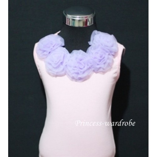 Pink Tank Tops with Light Purple Rosettes TP11 